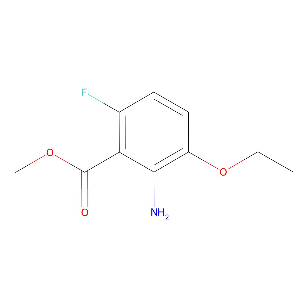 Methyl 2-amino-3-ethoxy-6-fluorobenzoate molecular structure, CAS 1310133-76-6