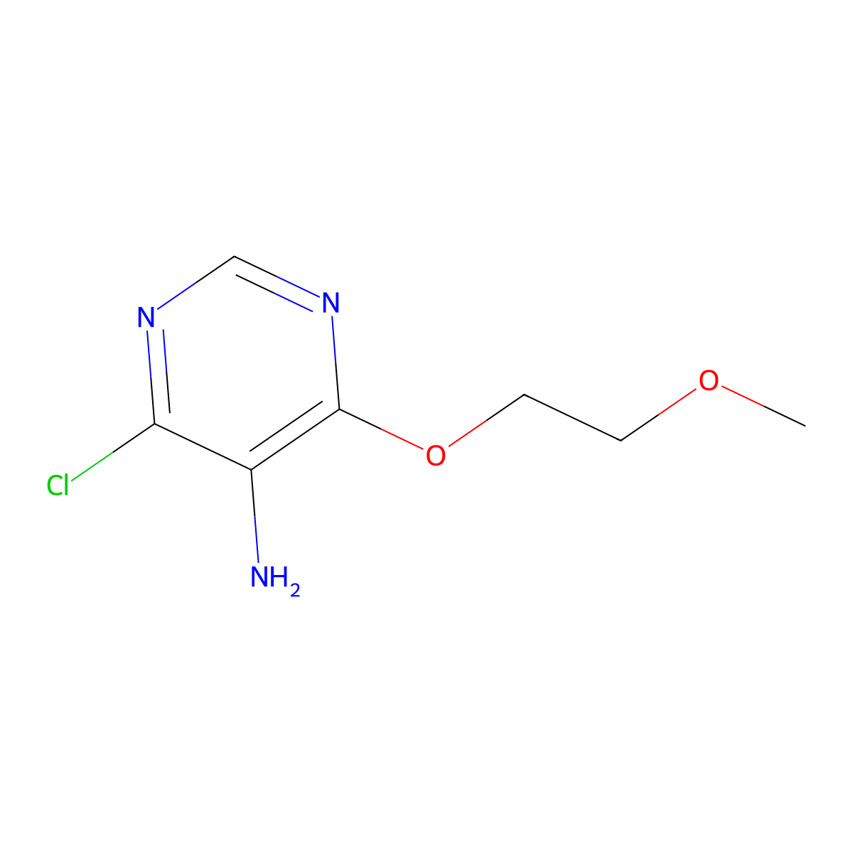 4-Chloro-6-(2-methoxyethoxy)pyrimidin-5-amine molecular structure, CAS 1310138-55-6