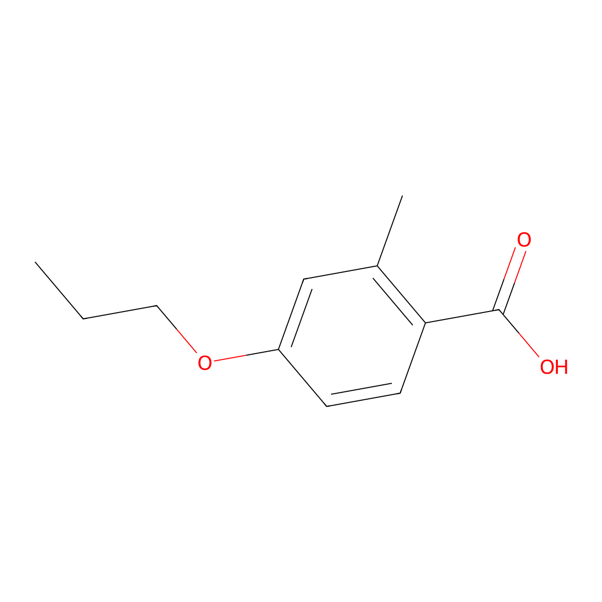 2-Methyl-4-propoxybenzoic acid molecular structure, CAS 1310144-25-2