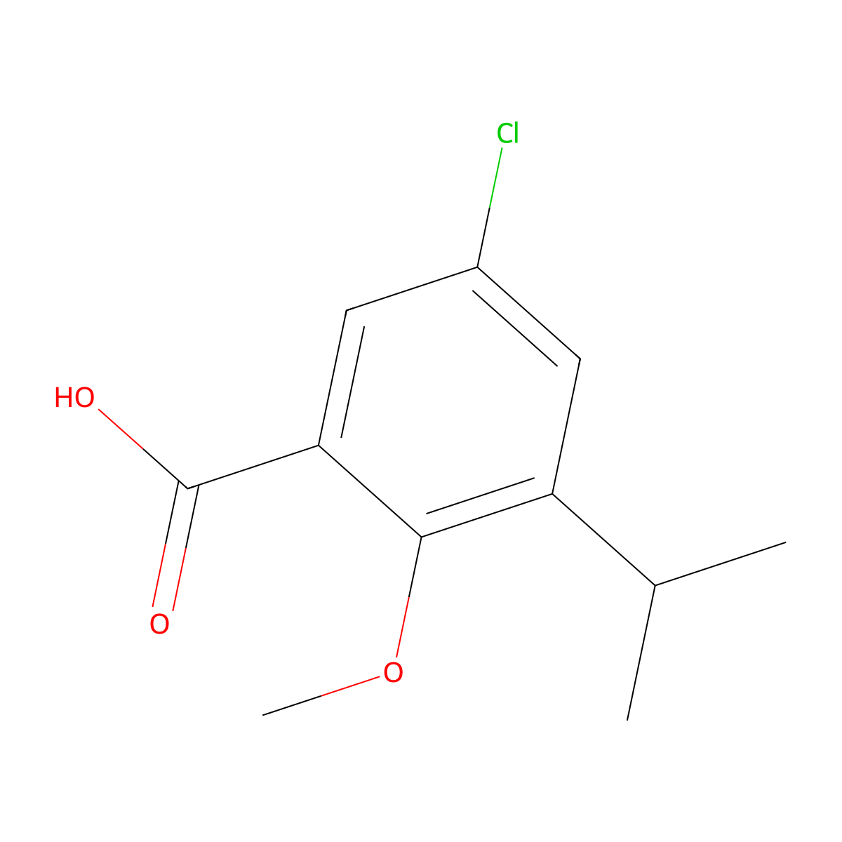 5-Chloro-3-isopropyl-2-methoxybenzoic acid molecular structure, CAS 1310144-33-2