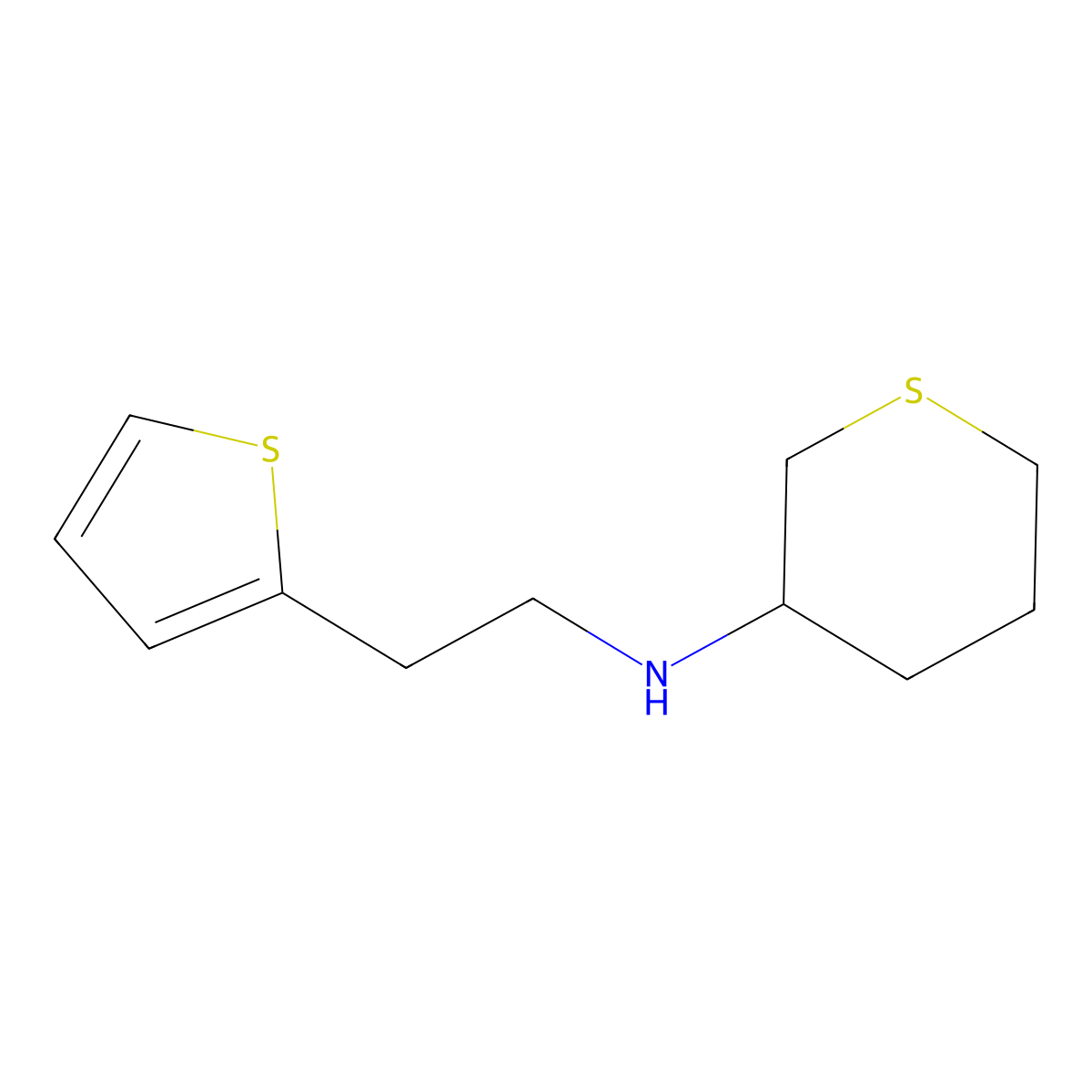 N-[2-(Thiophen-2-yl)ethyl]thian-3-amine molecular structure, CAS 1310145-60-8