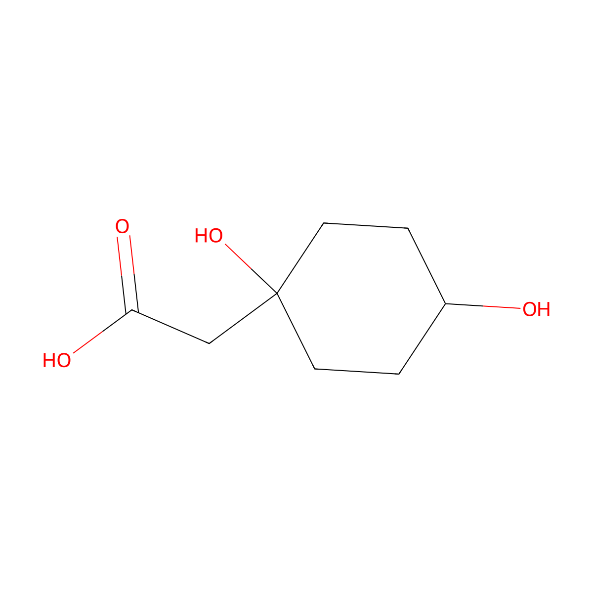 2-(1,4-Dihydroxycyclohexyl)acetic acid molecular structure, CAS 1310146-00-9