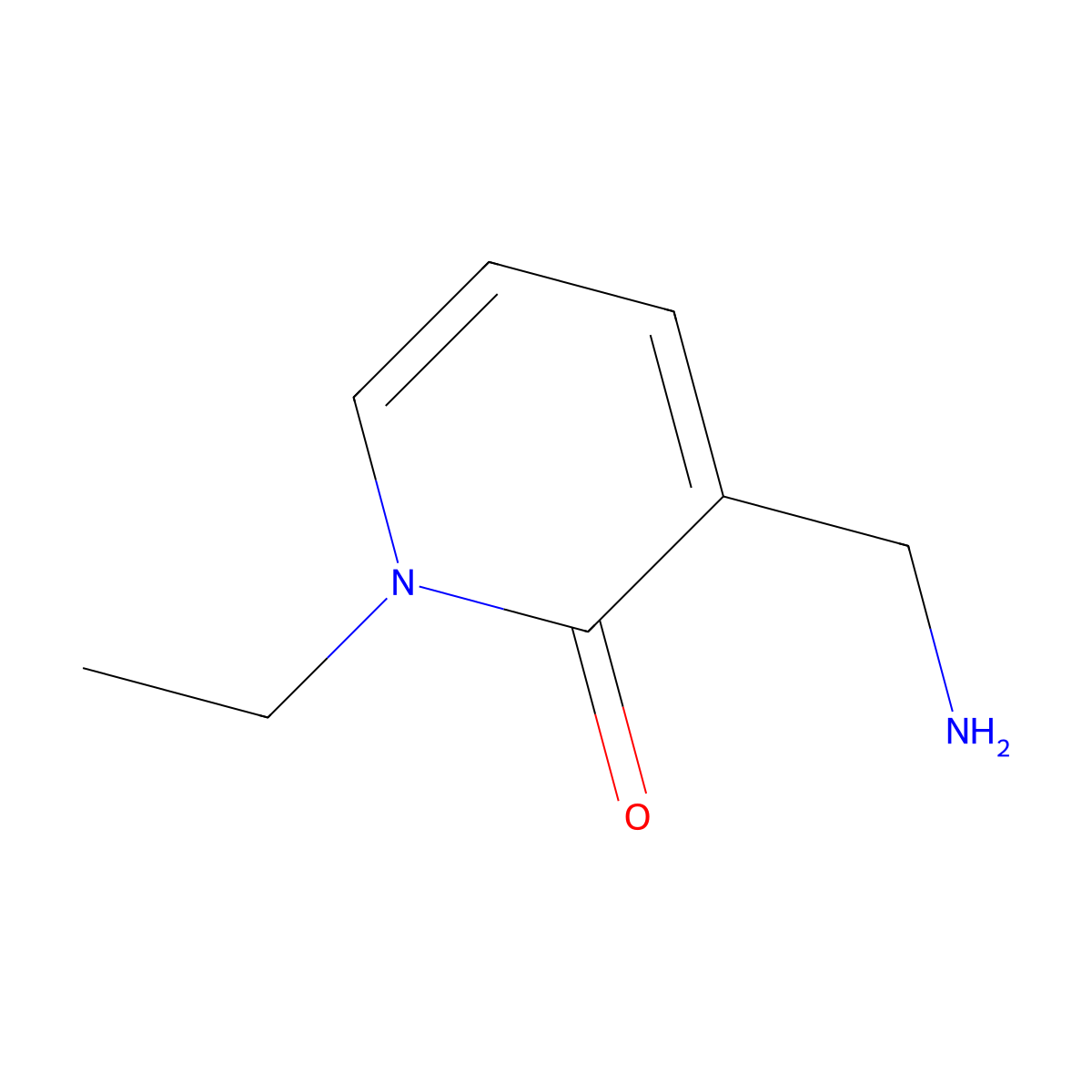 3-(Aminomethyl)-1-ethyl-1,2-dihydropyridin-2-one molecular structure, CAS 1310149-43-9