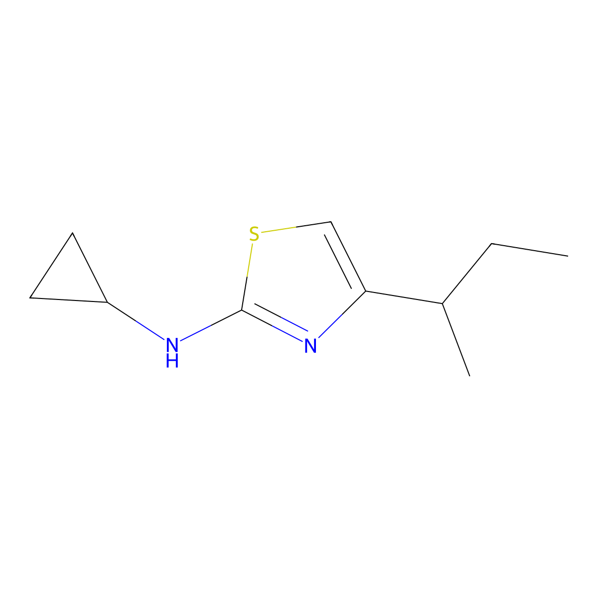 4-(butan-2-yl)-N-cyclopropyl-1,3-thiazol-2-amine molecular structure, CAS 1310199-81-5