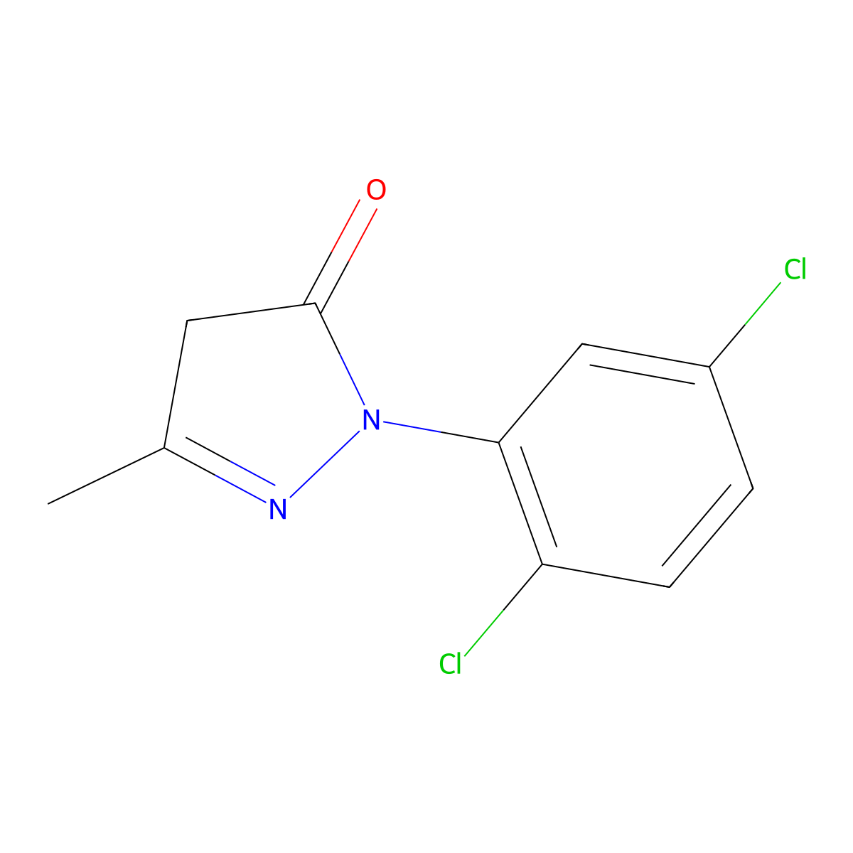 3H-Pyrazol-3-one, 2-(2,5-dichlorophenyl)-2,4-dihydro-5-methyl- molecular structure, CAS 13102-34-6