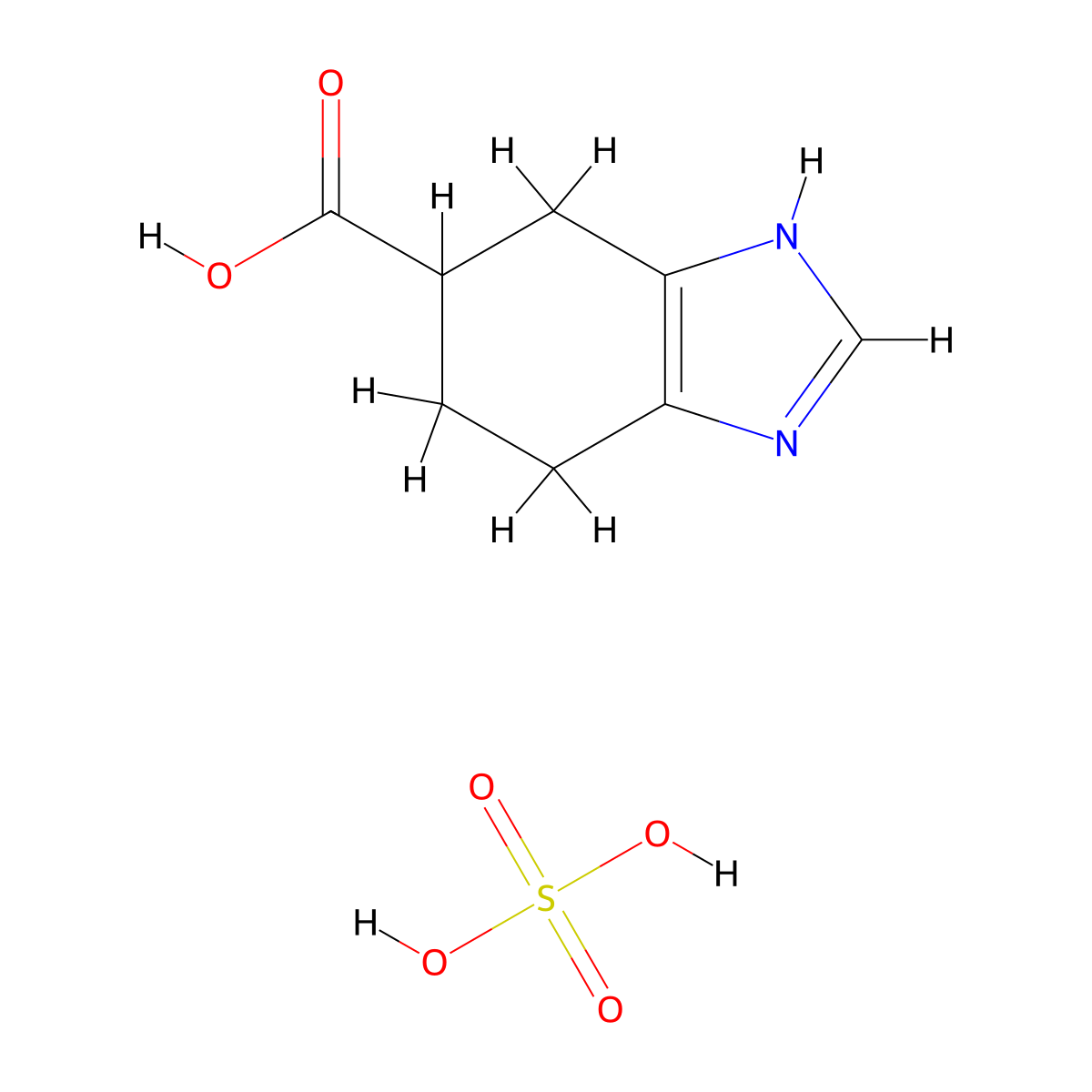 4,5,6,7-Tetrahydrobenzimidazole-5-carboxylic acid sulfate molecular structure, CAS 131020-49-0