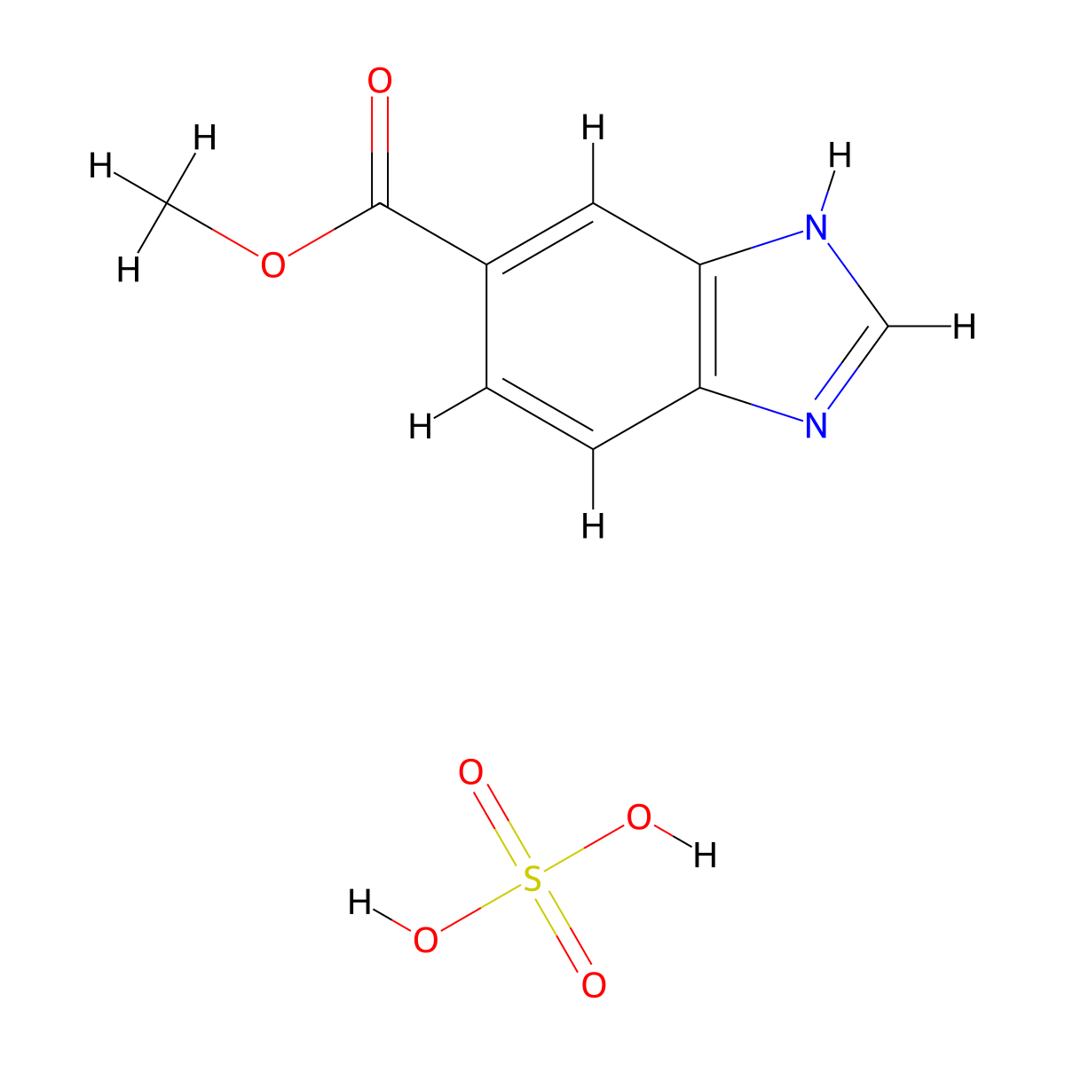 methyl 1H-benzo[d]imidazole-5-carboxylate sulfate molecular structure, CAS 131020-58-1