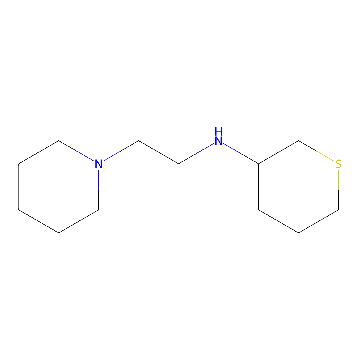 N-[2-(Piperidin-1-yl)ethyl]thian-3-amine molecular structure, CAS 1310204-73-9