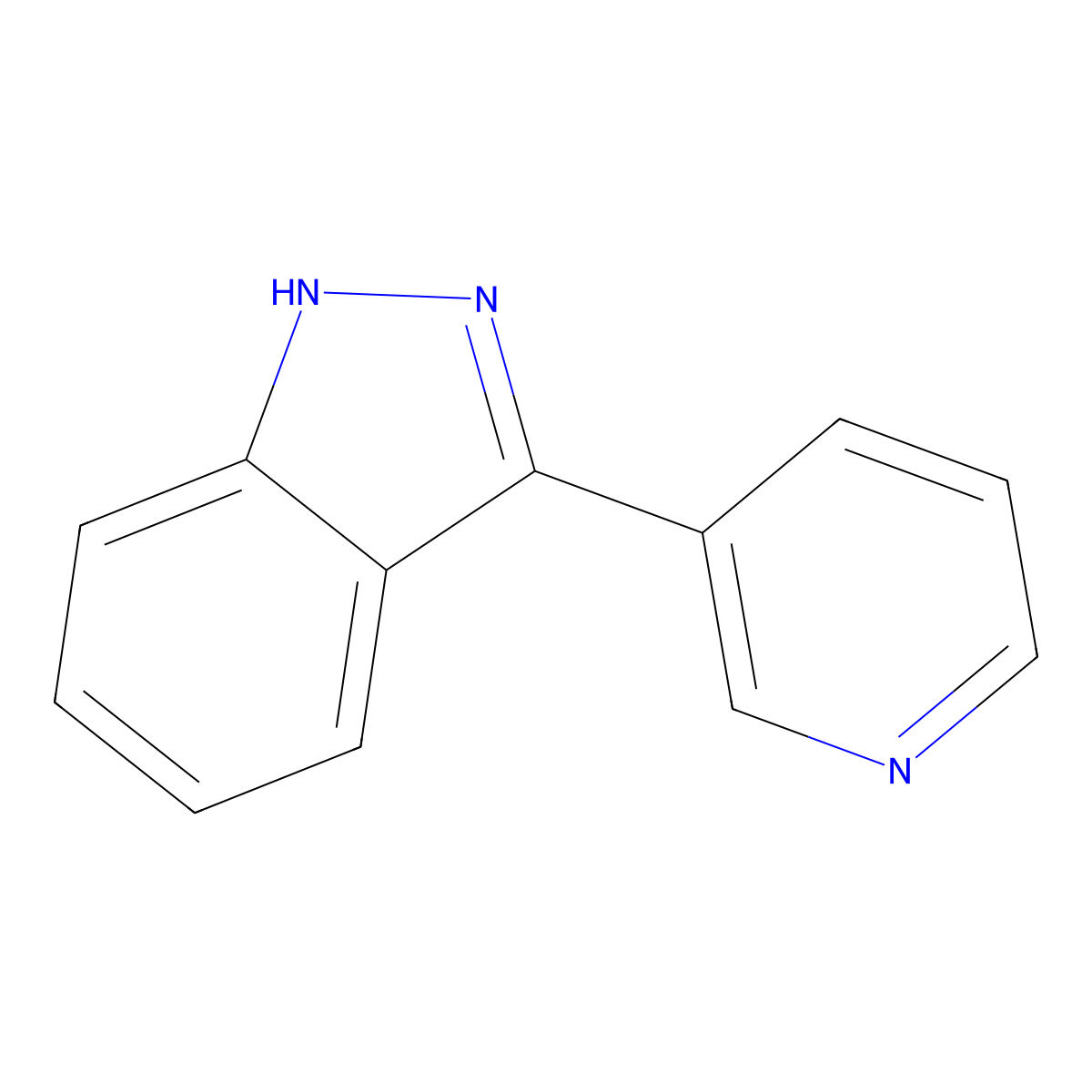 3-(pyridin-3-yl)-1H-indazole molecular structure, CAS 1310207-72-7