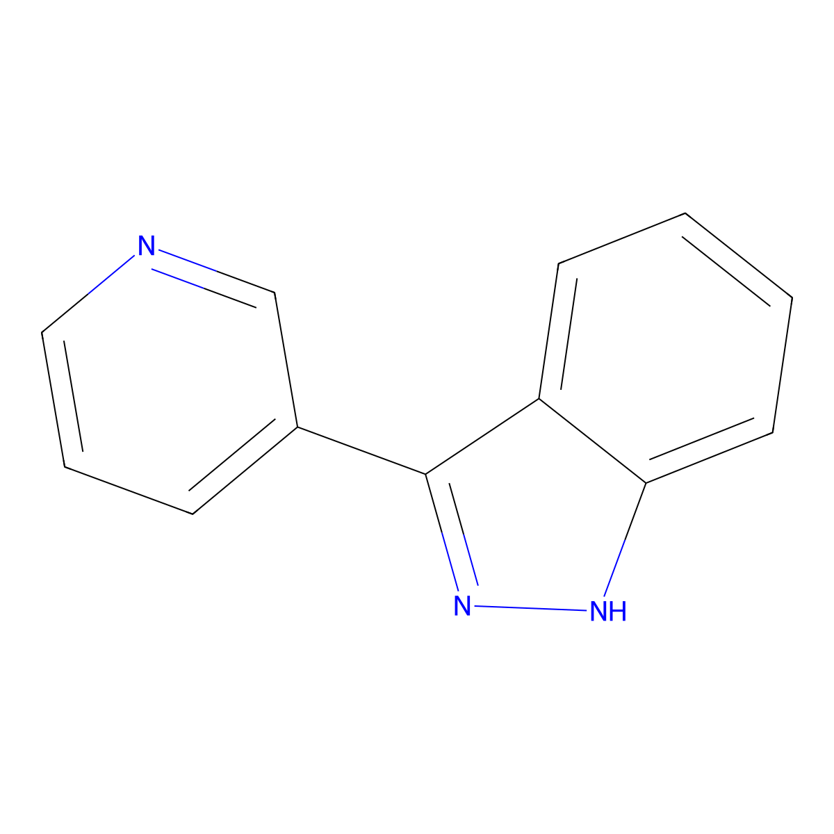 3-(pyridin-3-yl)-1H-indazole molecular structure, CAS 1310207-72-7