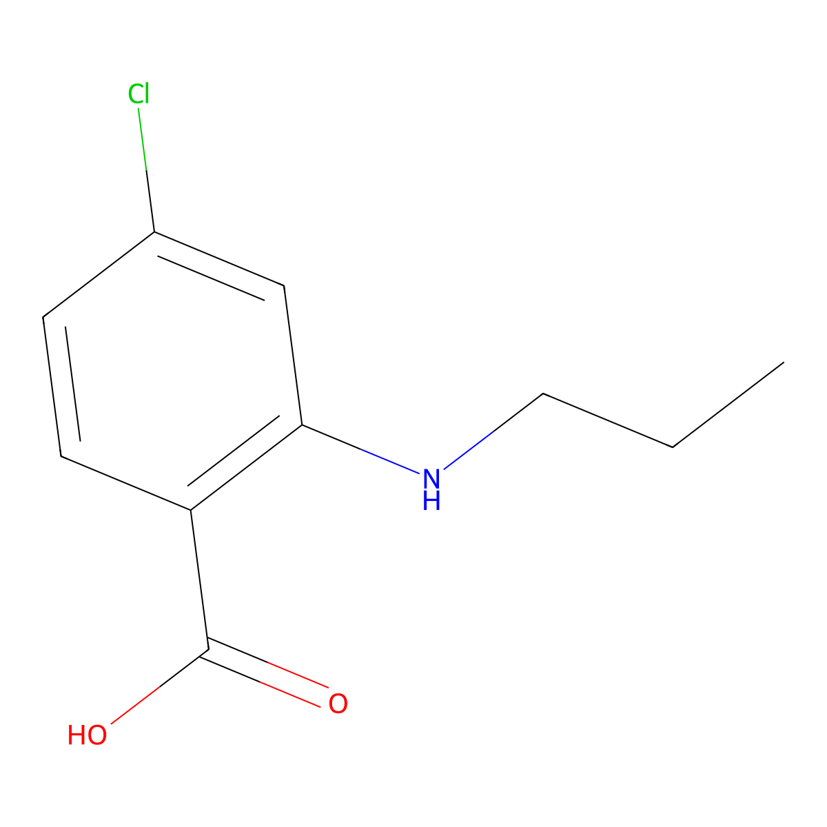4-Chloro-2-(propylamino)benzoic acid molecular structure, CAS 1310209-55-2