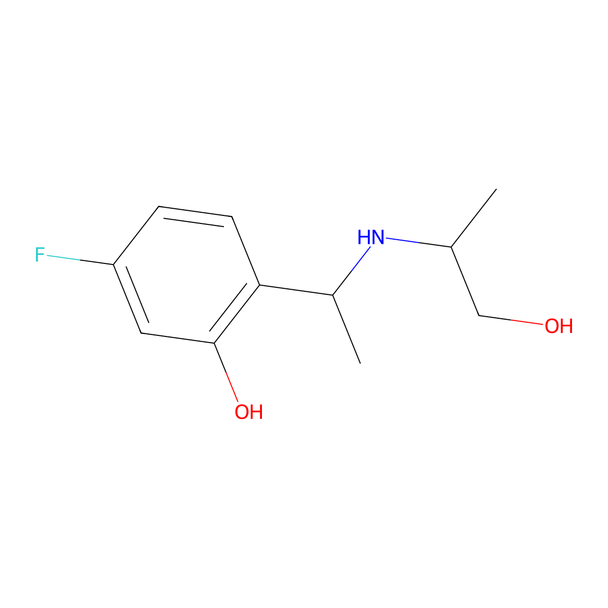 5-Fluoro-2-{1-[(1-hydroxypropan-2-yl)amino]ethyl}phenol molecular structure, CAS 1310210-06-0