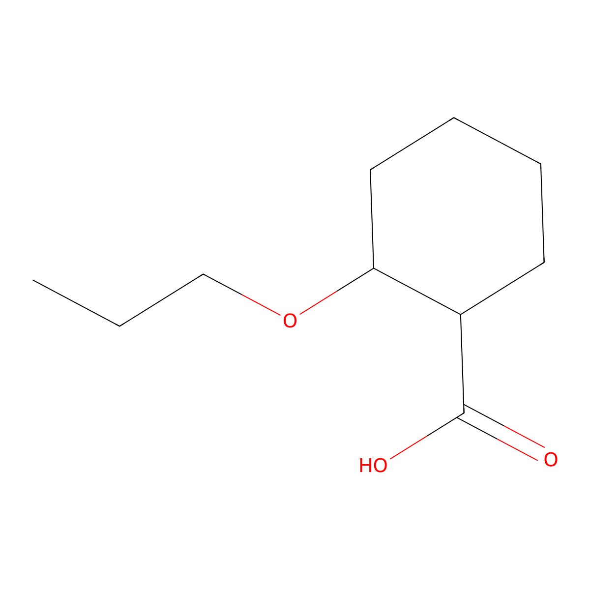 2-propoxycyclohexane-1-carboxylic acid, Mixture of diastereomers molecular structure, CAS 1310210-34-4