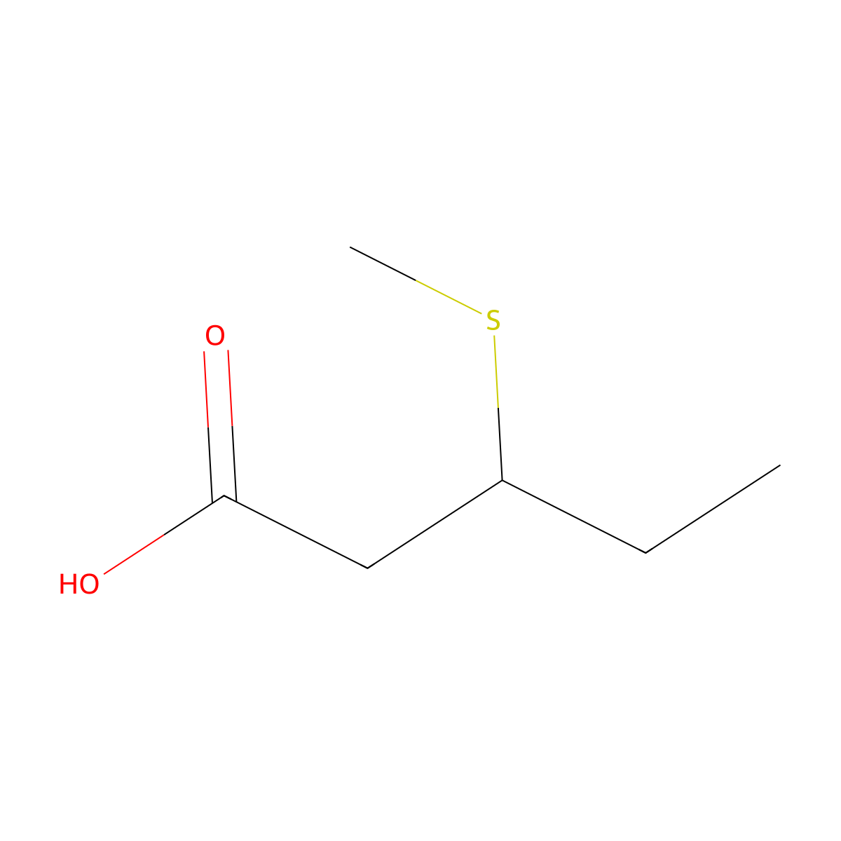 3-(Methylsulfanyl)pentanoic acid molecular structure, CAS 1310210-40-2