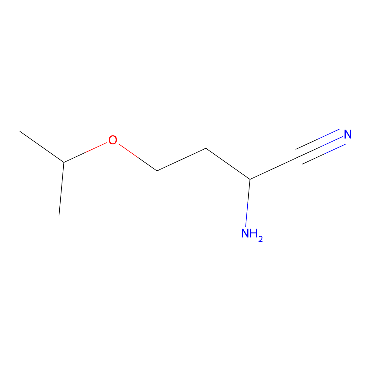 2-Amino-4-isopropoxybutanenitrile molecular structure, CAS 1310210-89-9