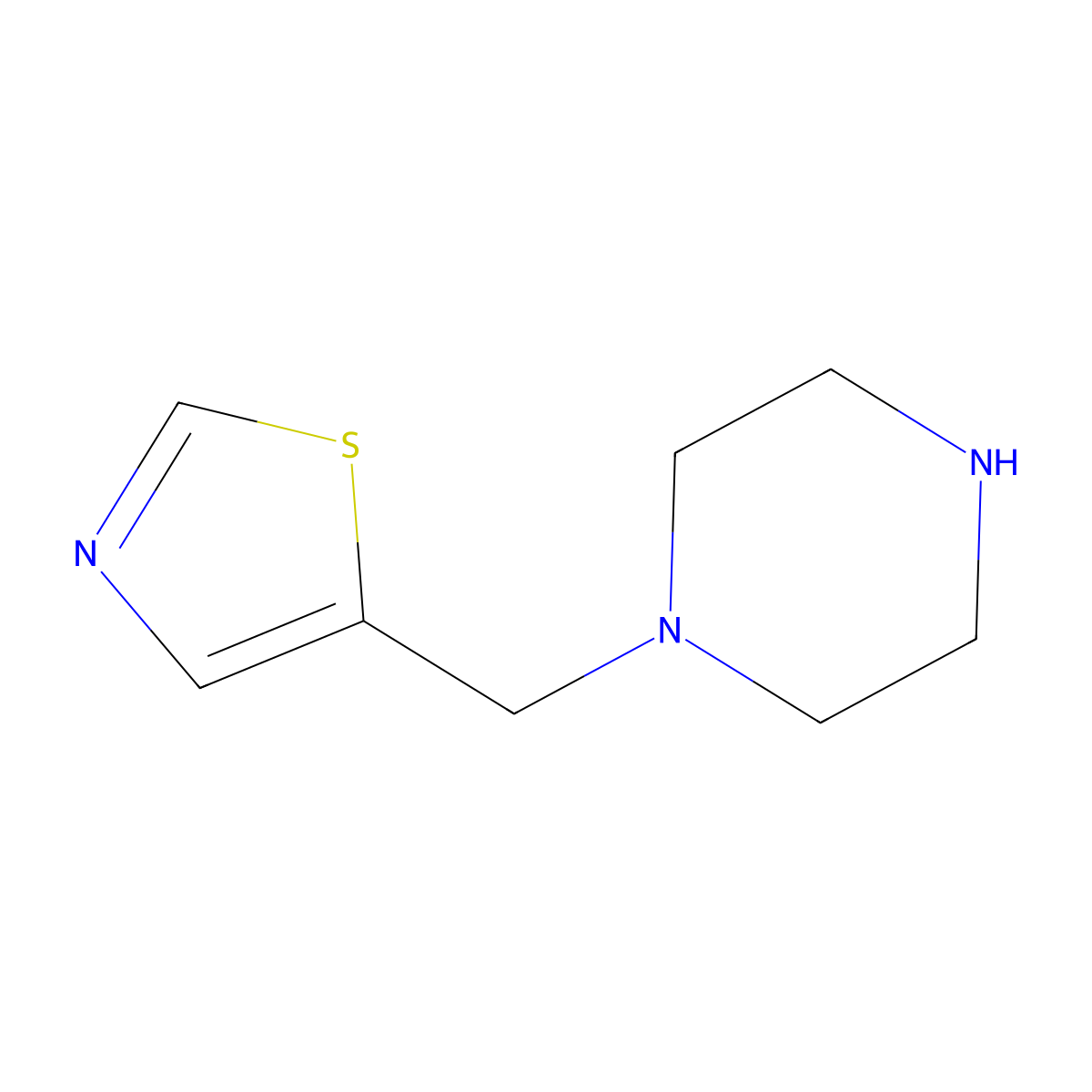 1-[(1,3-Thiazol-5-yl)methyl]piperazine molecular structure, CAS 1310212-29-3