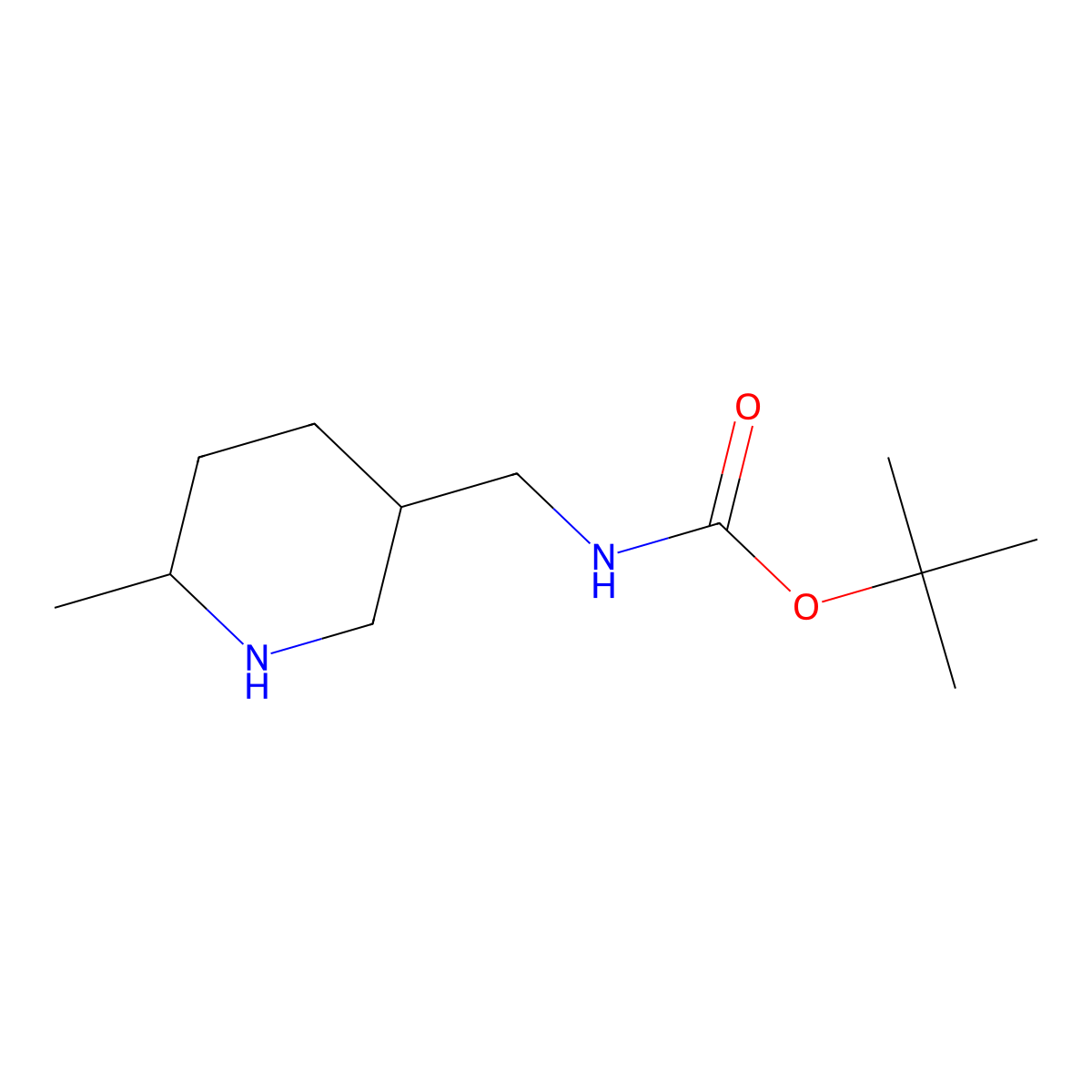 tert-butyl N-[(6-methylpiperidin-3-yl)methyl]carbamate molecular structure, CAS 1310213-19-4