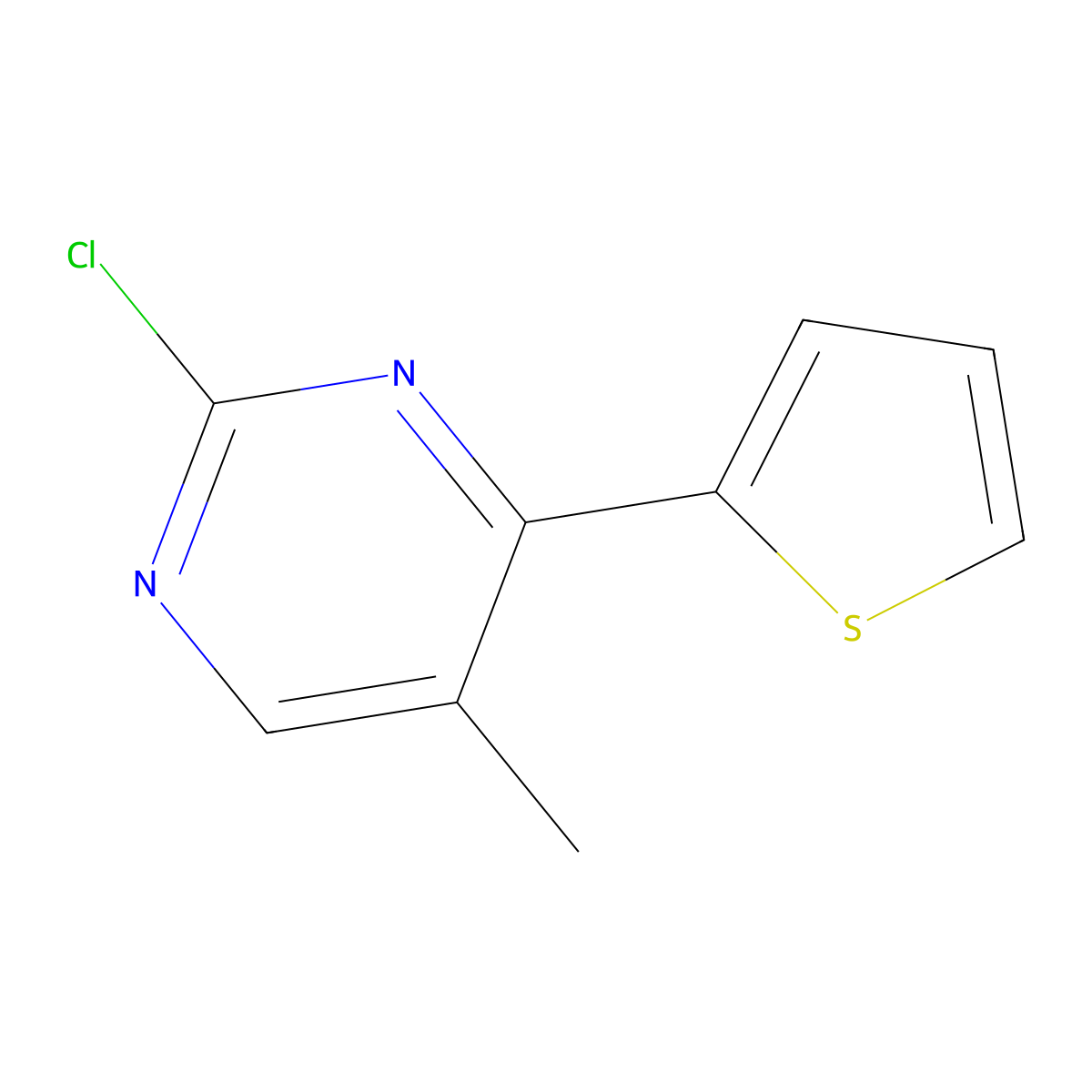 2-Chloro-5-methyl-4-(thiophen-2-yl)pyrimidine molecular structure, CAS 131022-67-8