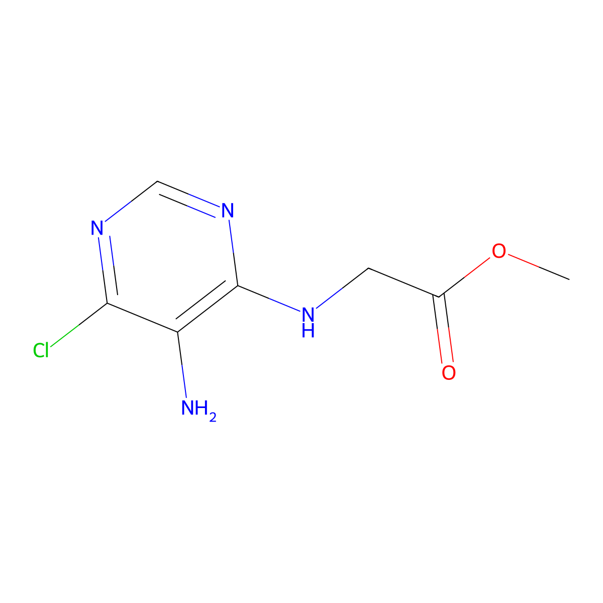 Methyl 2-[(5-amino-6-chloropyrimidin-4-yl)amino]acetate molecular structure, CAS 1310221-68-1