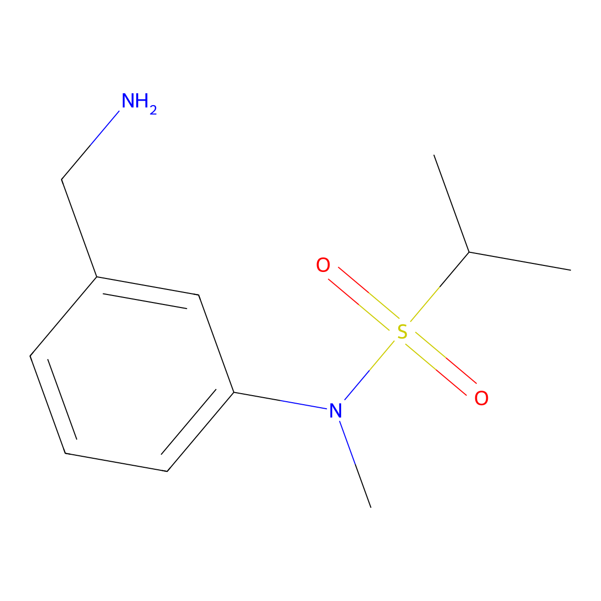 N-[3-(aminomethyl)phenyl]-N-methylpropane-2-sulfonamide molecular structure, CAS 1310223-58-5