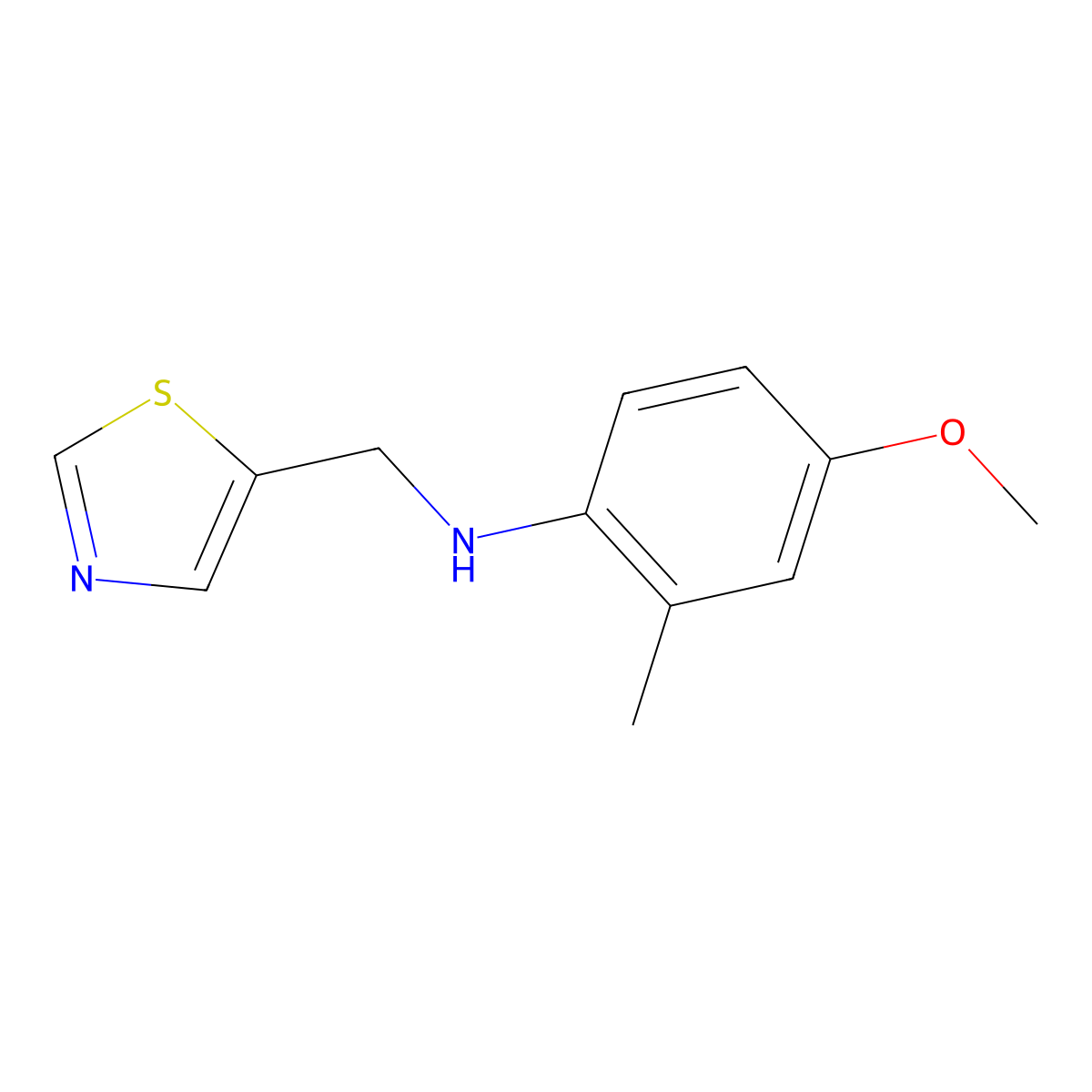 4-Methoxy-2-methyl-N-(thiazol-5-ylmethyl)aniline molecular structure, CAS 1310228-38-6