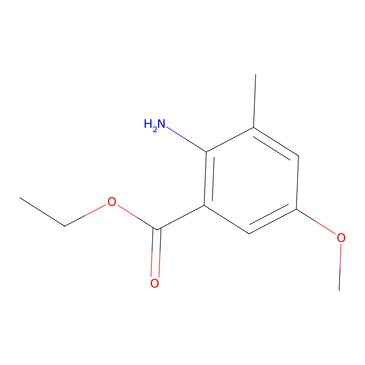 Ethyl 2-amino-5-methoxy-3-methylbenzoate molecular structure, CAS 1310228-41-1