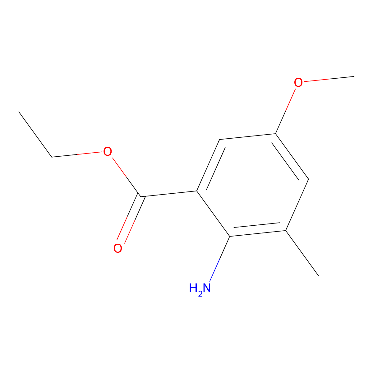 Ethyl 2-amino-5-methoxy-3-methylbenzoate molecular structure, CAS 1310228-41-1