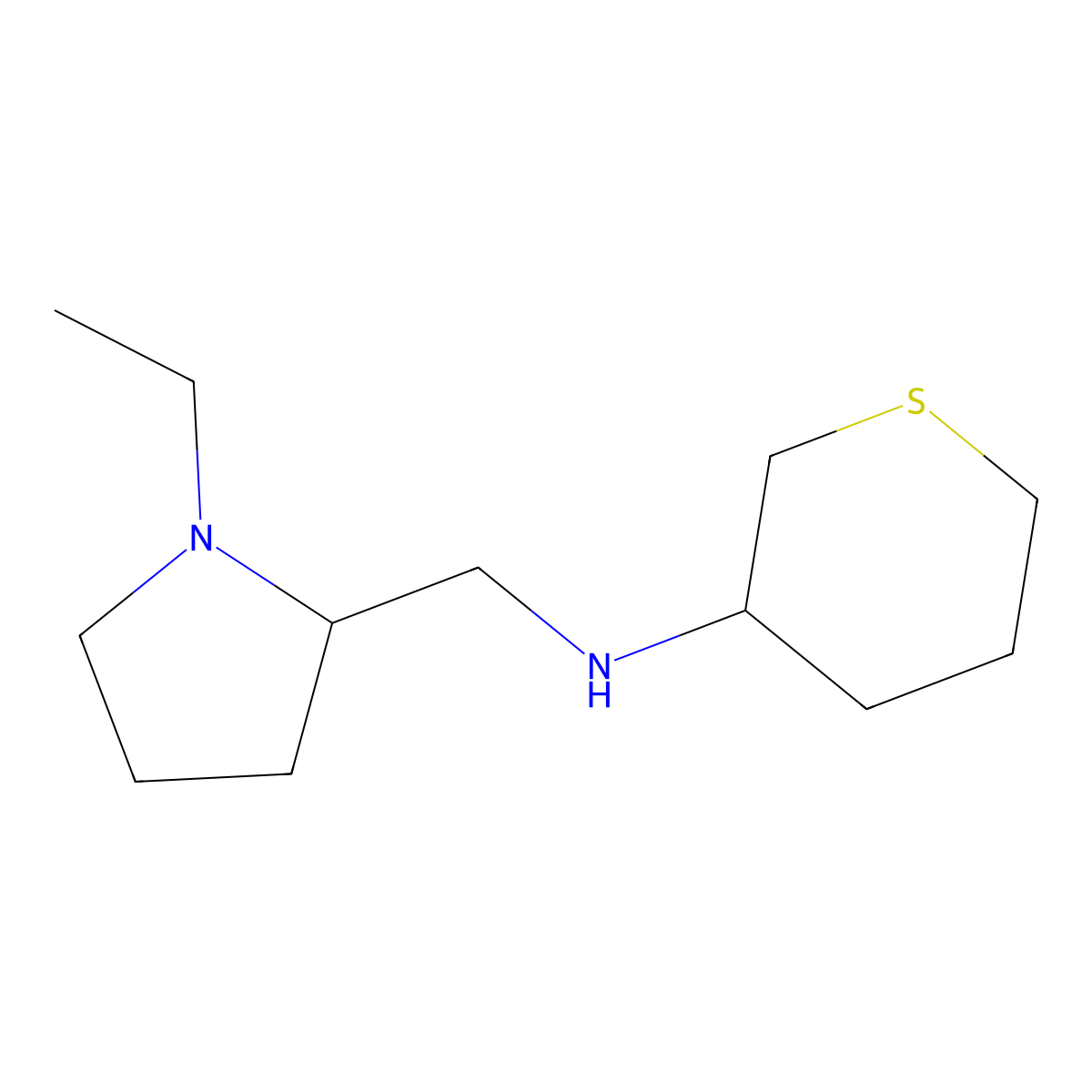 N-[(1-ethylpyrrolidin-2-yl)methyl]thian-3-amine molecular structure, CAS 1310229-03-8