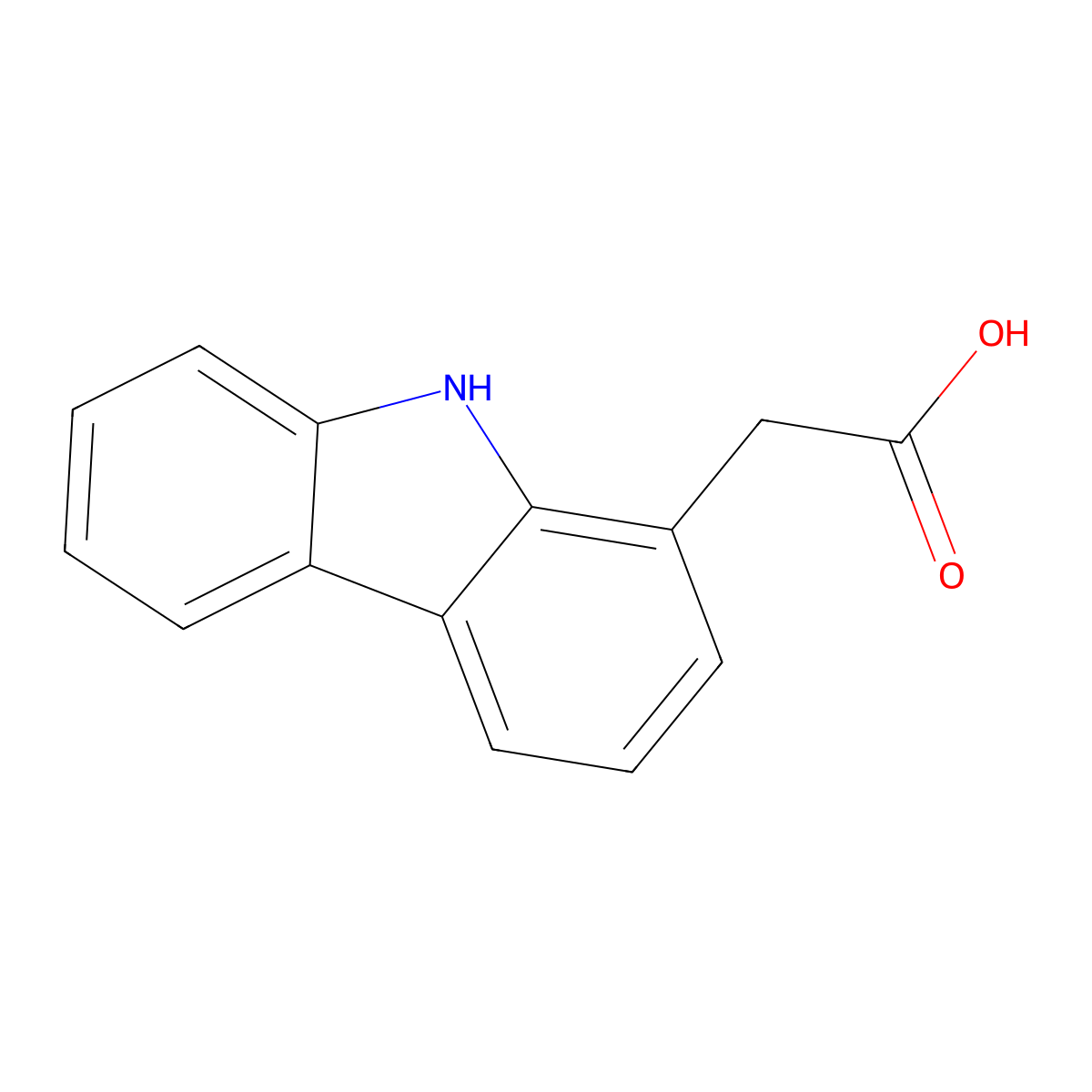 Carbazole-1-acetic acid molecular structure, CAS 131023-43-3