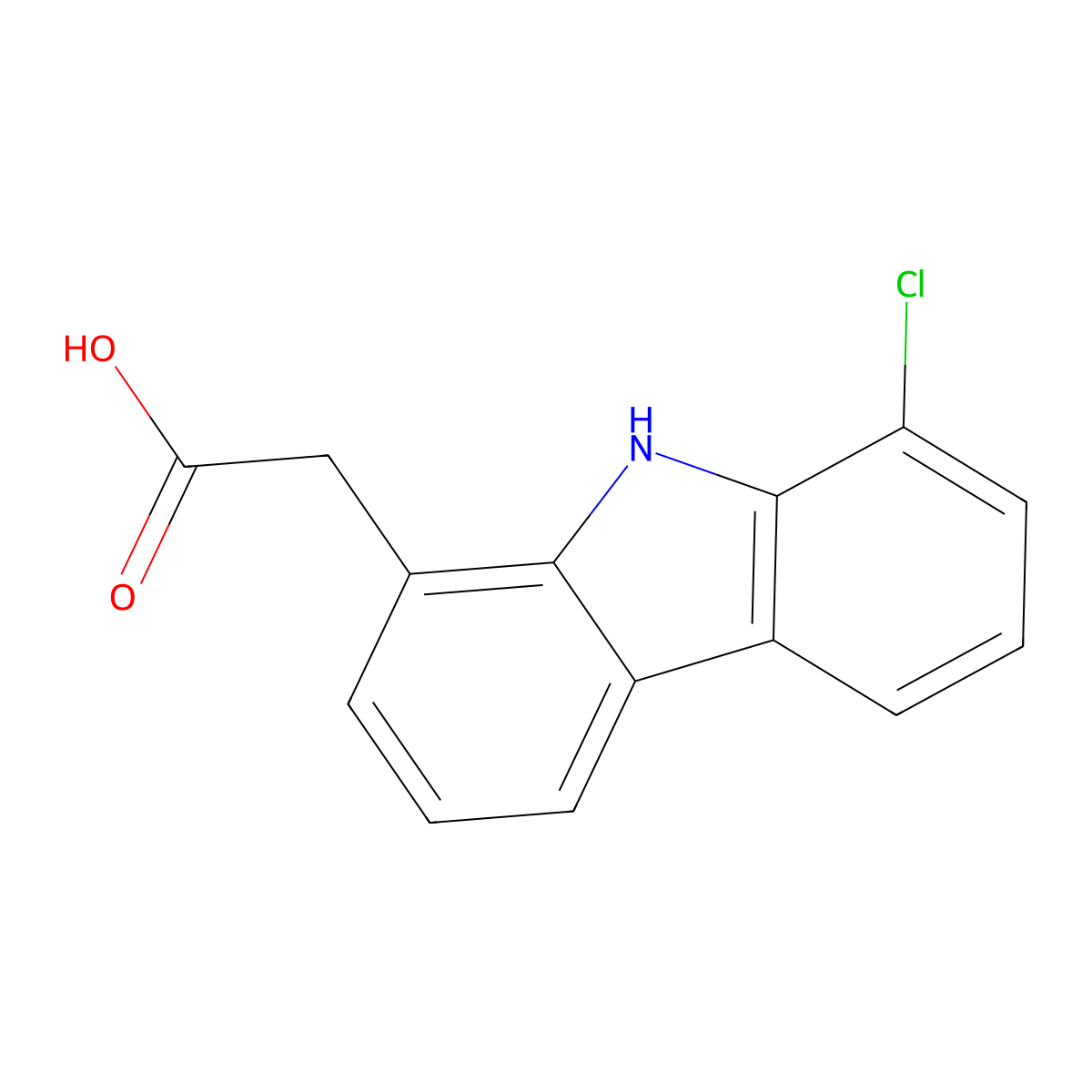 2-(8-chloro-9H-carbazol-1-yl)acetic acid molecular structure, CAS 131023-44-4