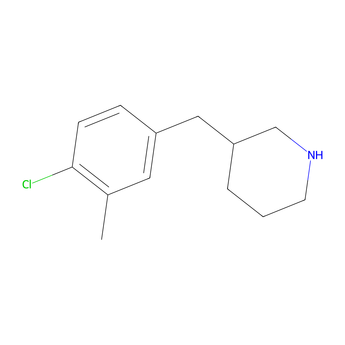 3-[(4-Chloro-3-methylphenyl)methyl]piperidine molecular structure, CAS 1310230-39-7