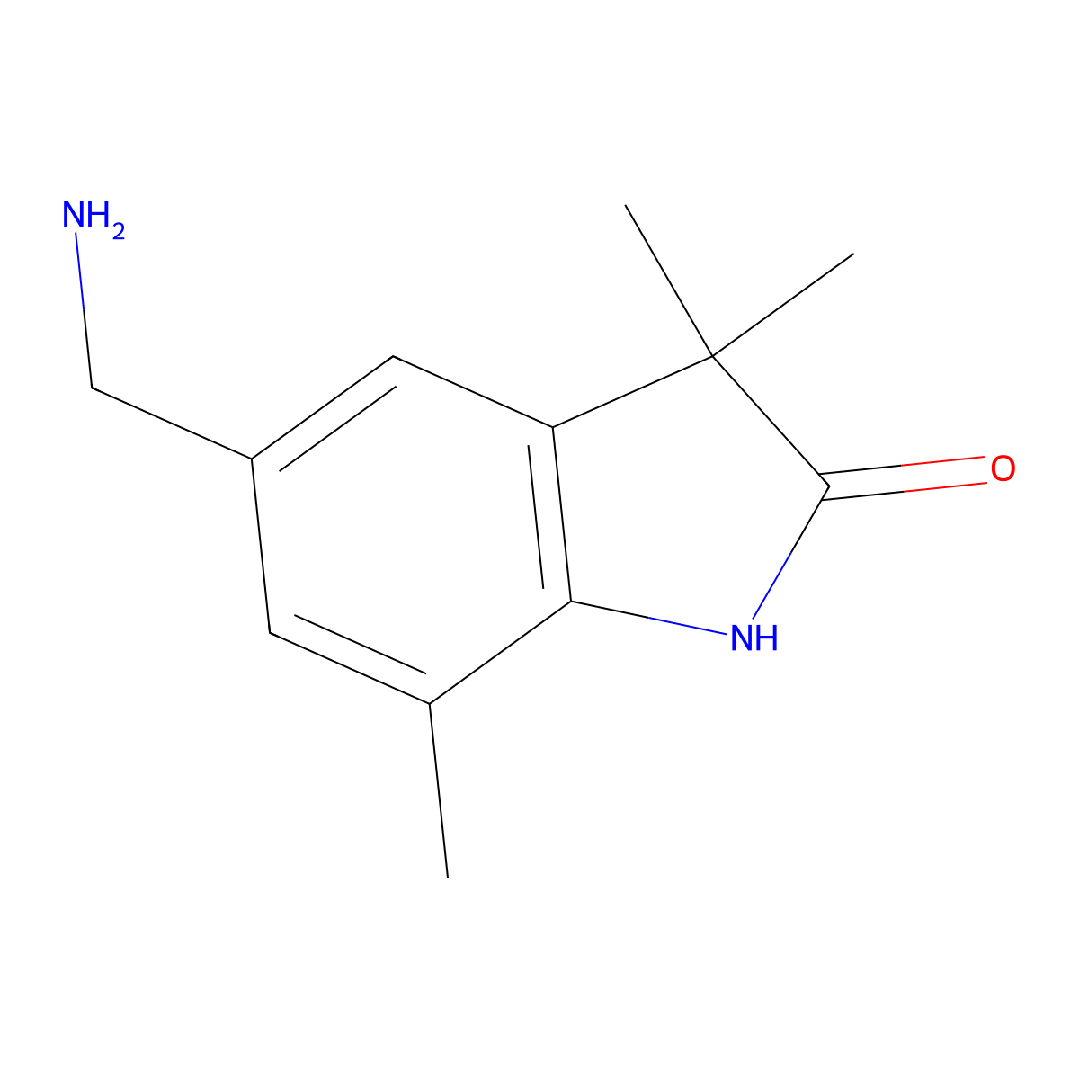5-(Aminomethyl)-3,3,7-trimethylindolin-2-one molecular structure, CAS 1310237-17-2