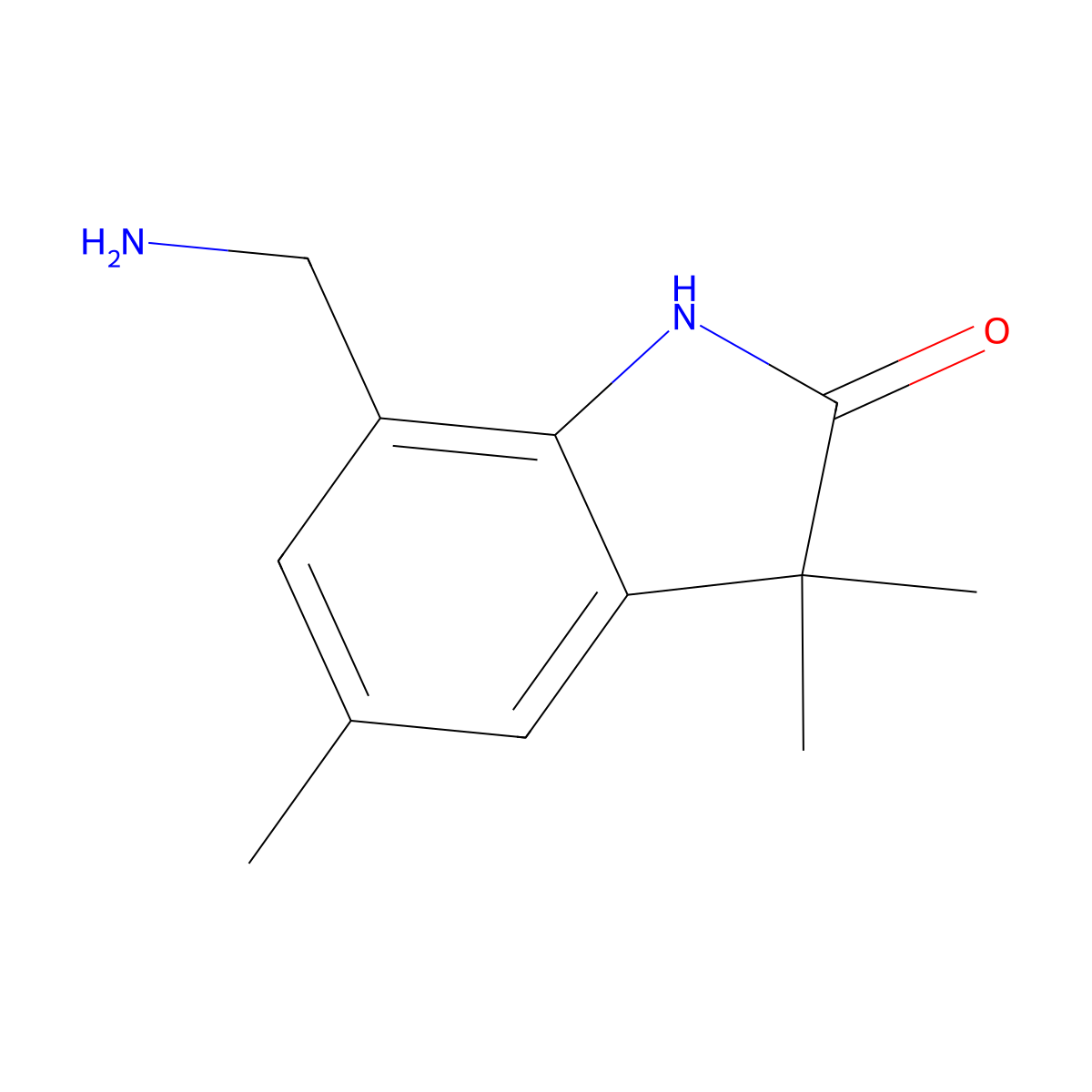 7-(Aminomethyl)-3,3,5-trimethyl-2,3-dihydro-1H-indol-2-one molecular structure, CAS 1310237-32-1