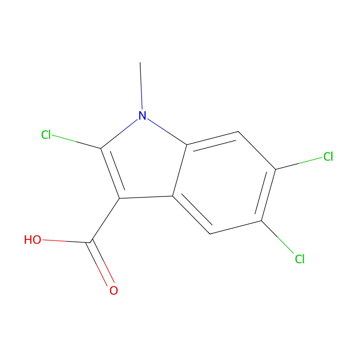 2,5,6-trichloro-1-methyl-1H-indole-3-carboxylic acid molecular structure, CAS 1310241-78-1