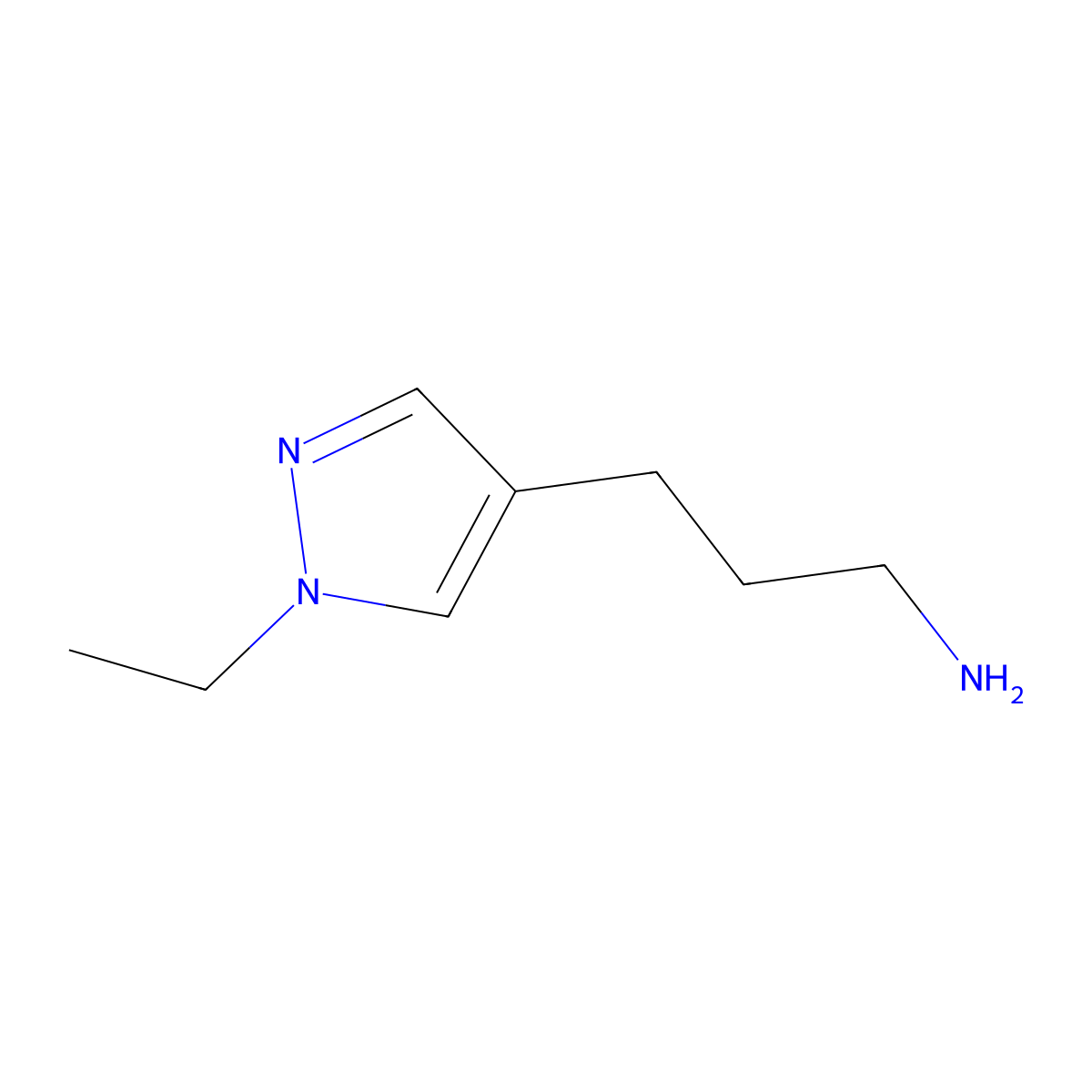 3-(1-ethyl-1H-pyrazol-4-yl)propan-1-amine molecular structure, CAS 1310244-38-2