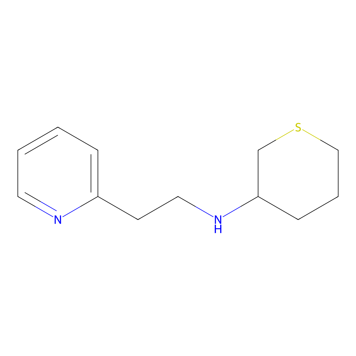N-[2-(Pyridin-2-yl)ethyl]thian-3-amine molecular structure, CAS 1310244-77-9