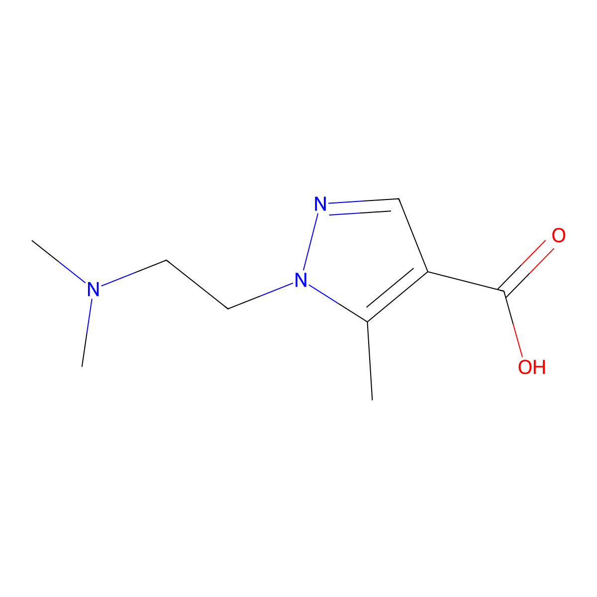 1-(2-(Dimethylamino)ethyl)-5-methyl-1h-pyrazole-4-carboxylic acid molecular structure, CAS 1310245-35-2