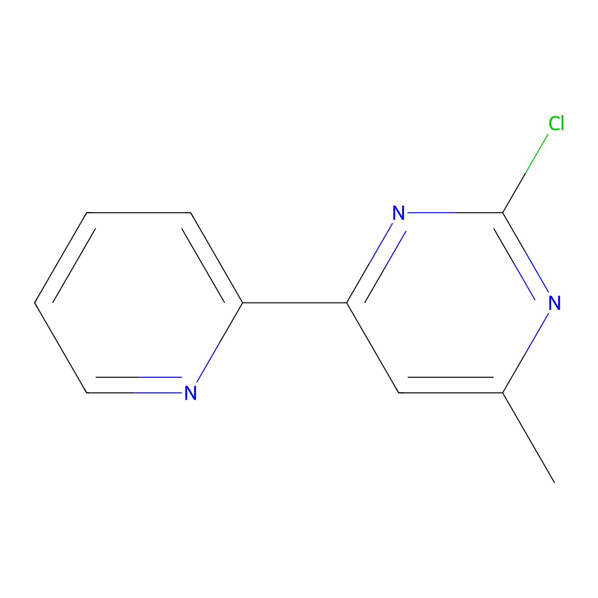 2-Chloro-4-(pyridin-2-yl)-6-methylpyrimidine molecular structure, CAS 1310249-64-9