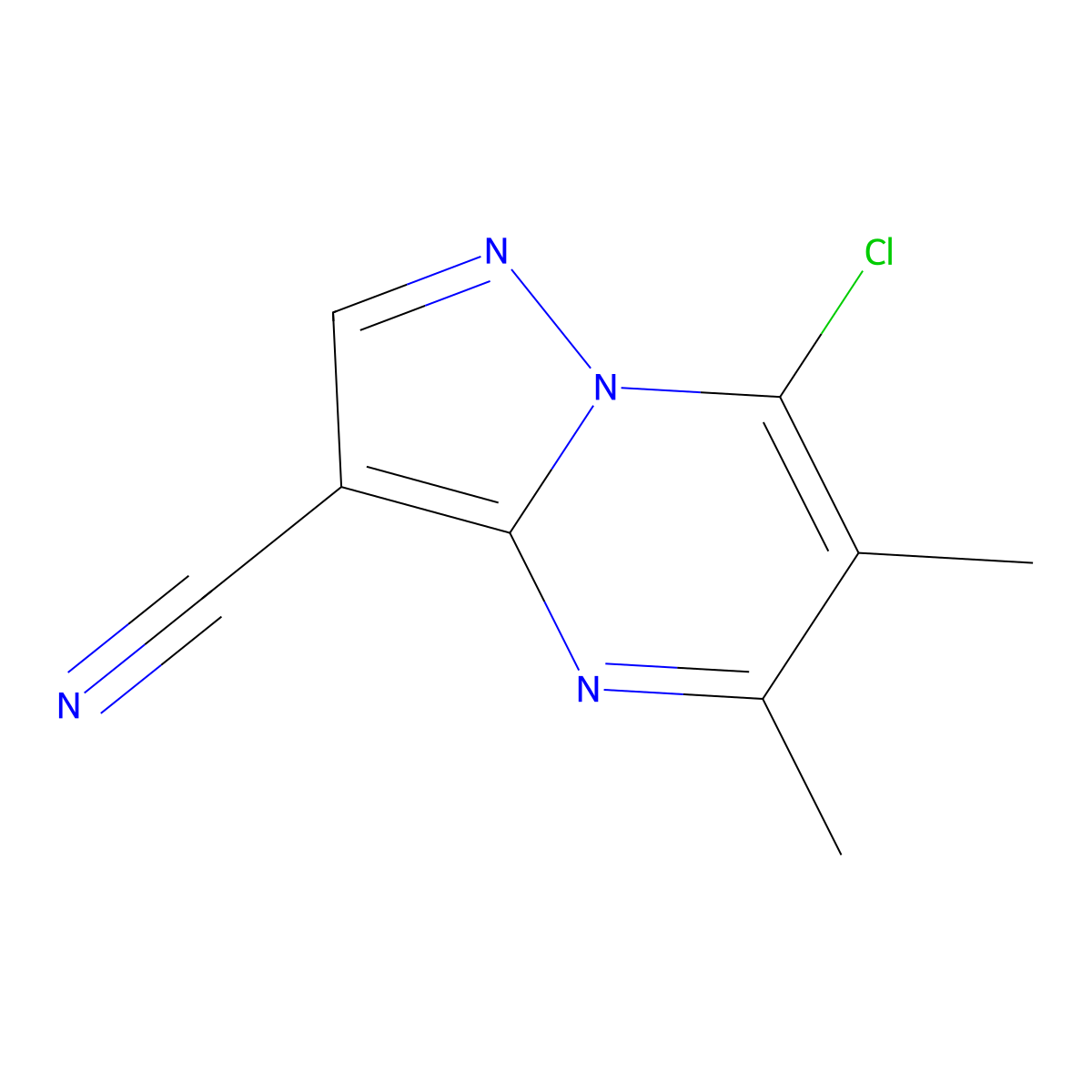 7-Chloro-5,6-dimethylpyrazolo[1,5-A]pyrimidine-3-carbonitrile molecular structure, CAS 1310250-25-9