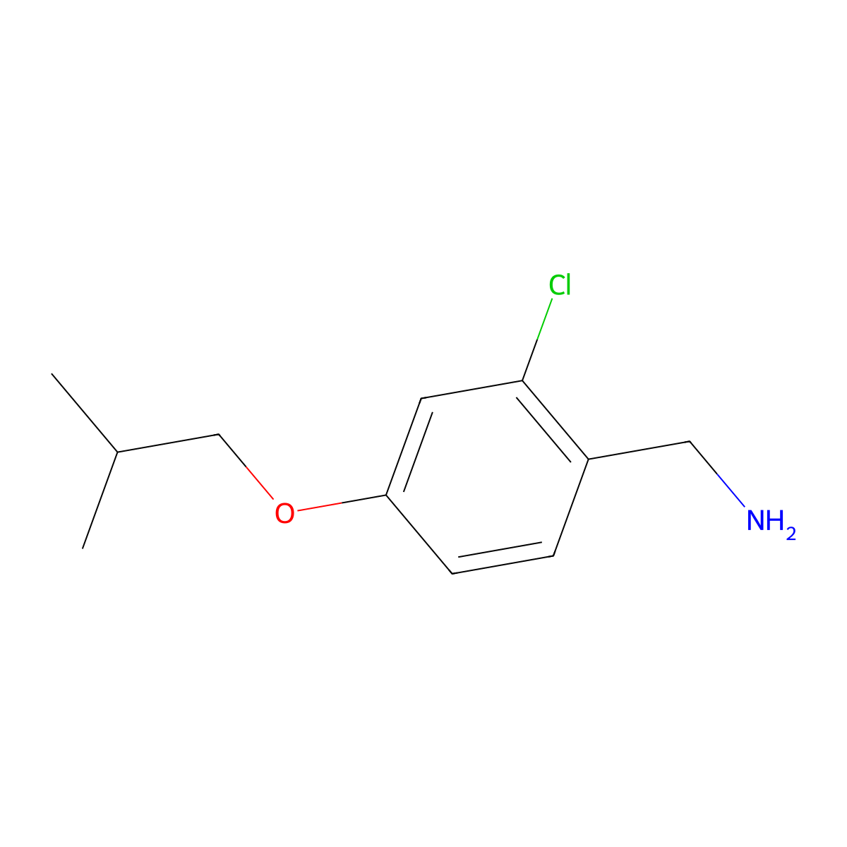 1-[2-Chloro-4-(2-methylpropoxy)phenyl]methanamine molecular structure, CAS 1310267-56-1