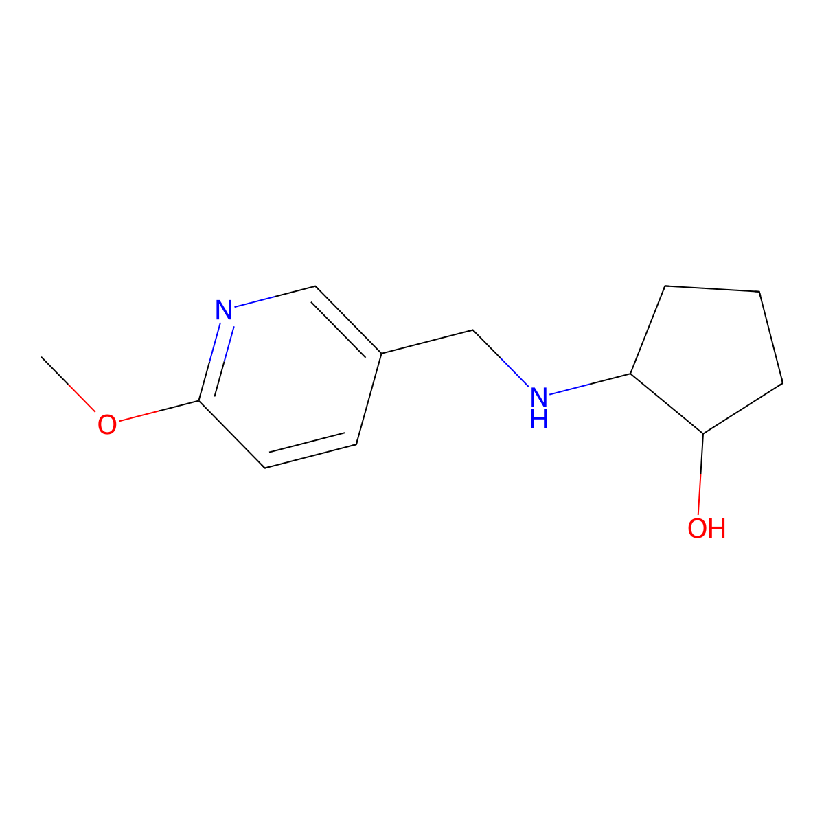 2-{[(6-Methoxypyridin-3-yl)methyl]amino}cyclopentan-1-ol molecular structure, CAS 1310269-74-9