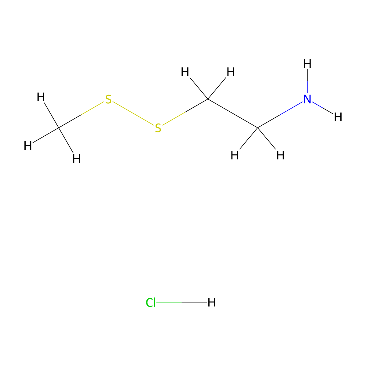 2-(Methyldisulfanyl)ethan-1-amine hydrochloride molecular structure, CAS 131027-12-8