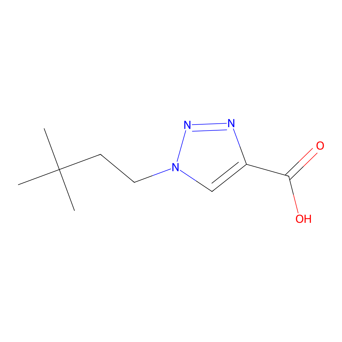 1-(3,3-Dimethylbutyl)triazole-4-carboxylic acid molecular structure, CAS 1310275-78-5