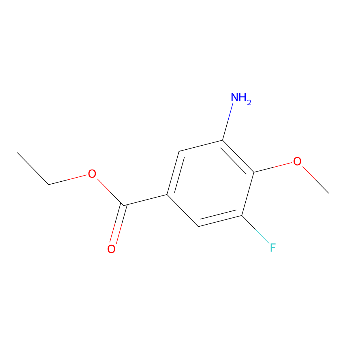 Ethyl 3-amino-5-fluoro-4-methoxybenzoate molecular structure, CAS 1310287-45-6