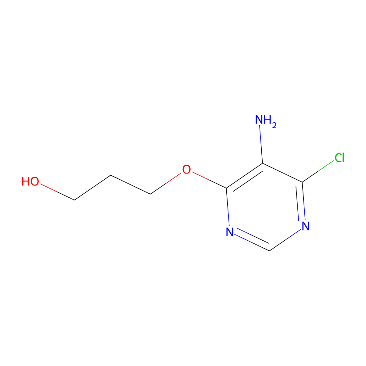 3-((5-Amino-6-chloropyrimidin-4-yl)oxy)propan-1-ol molecular structure, CAS 1310287-92-3