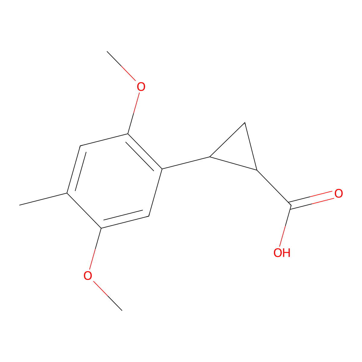 2-(2,5-Dimethoxy-4-methylphenyl)cyclopropane-1-carboxylic acid molecular structure, CAS 1310296-99-1