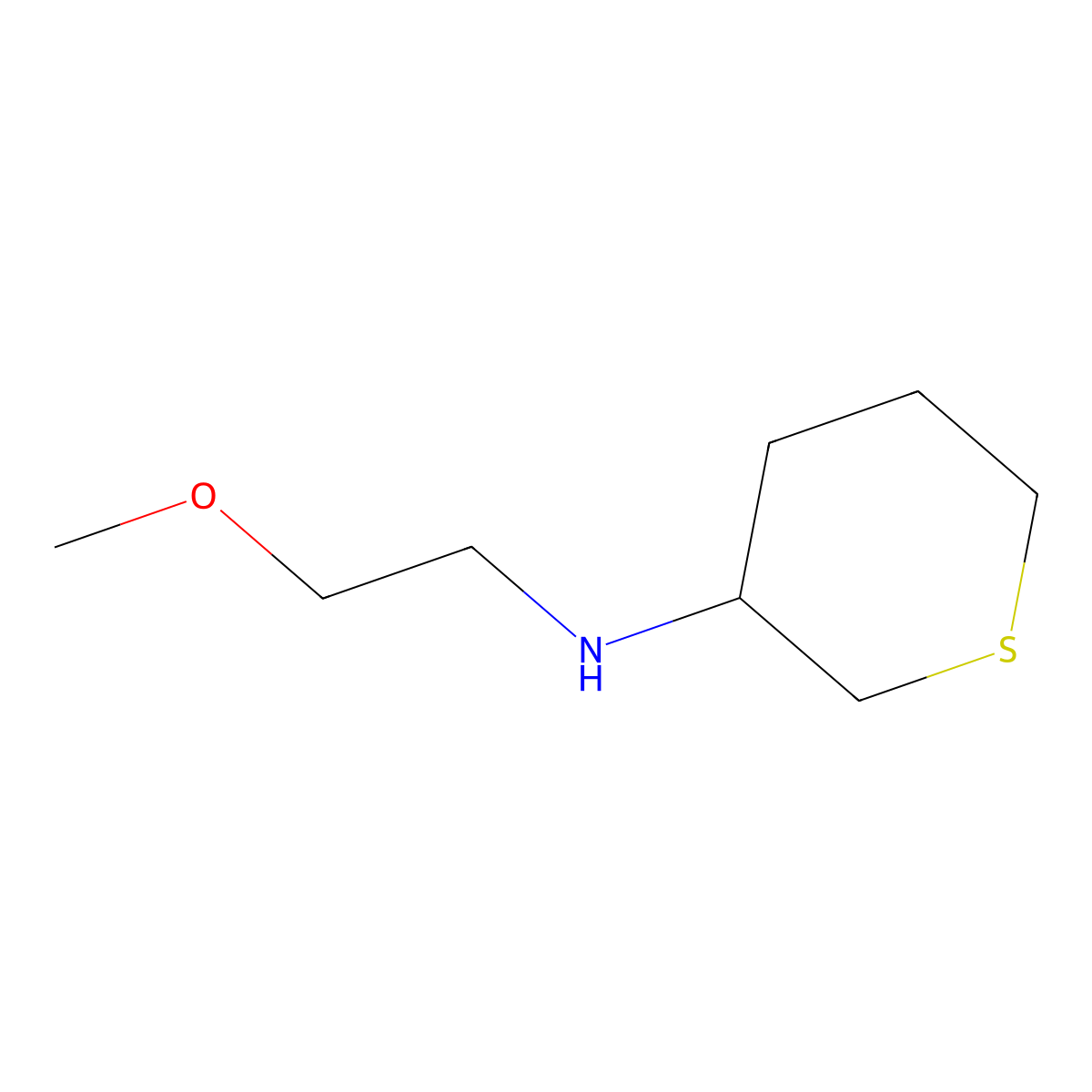 N-(2-methoxyethyl)thian-3-amine molecular structure, CAS 1310297-83-6