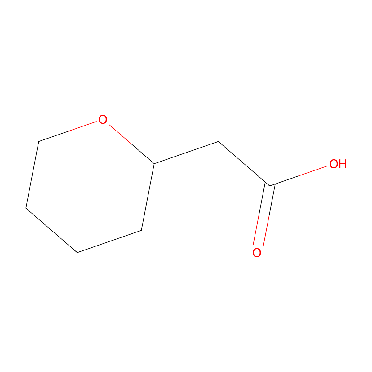 2-(Oxan-2-yl)acetic acid molecular structure, CAS 13103-40-7