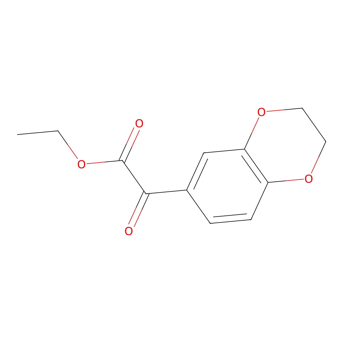 Ethyl 2-(2,3-dihydro-1,4-benzodioxin-6-yl)-2-oxoacetate molecular structure, CAS 131030-47-2