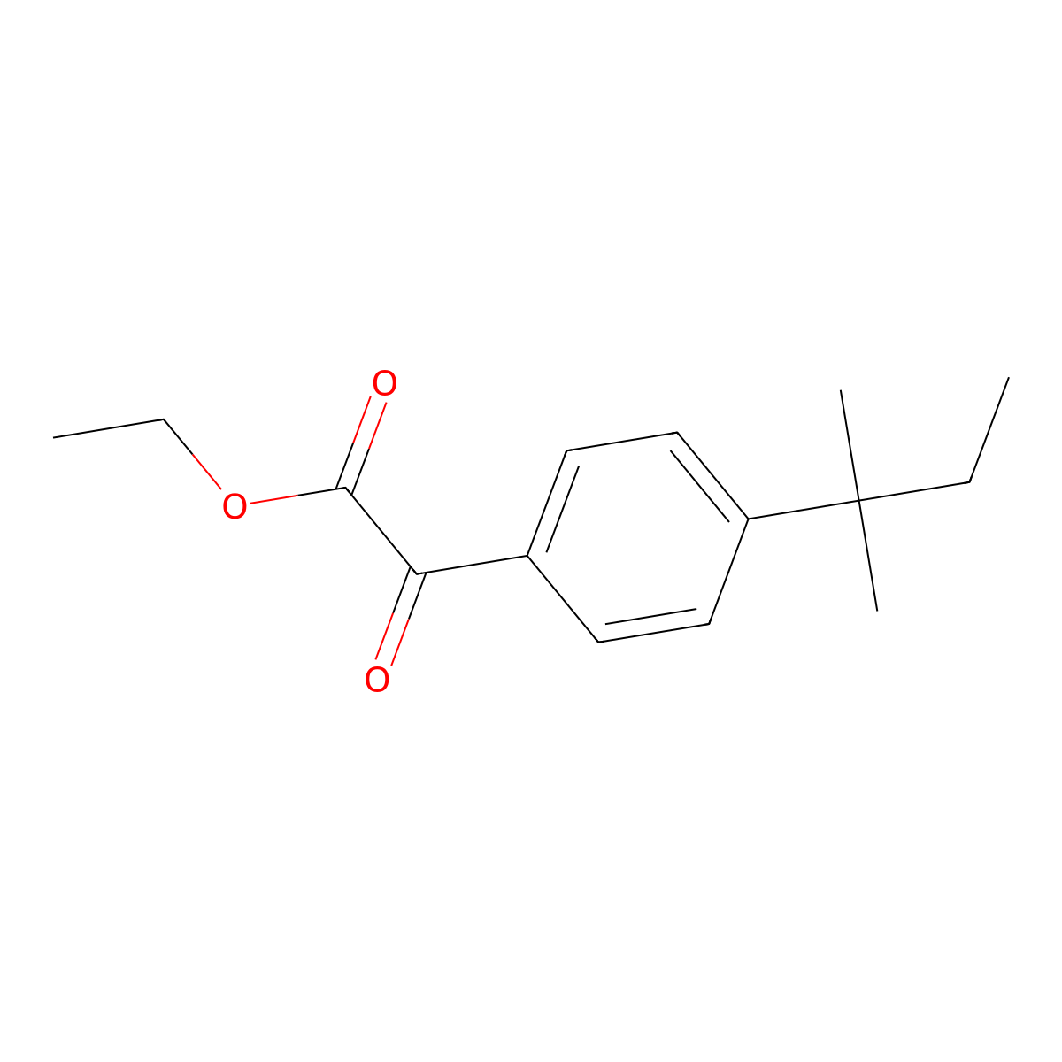 Ethyl 4-(1,1-dimethylpropyl)-alpha-oxobenZeneacetate molecular structure, CAS 131030-63-2